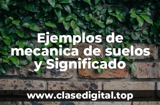 Ejemplos de mecanica de suelos y Significado