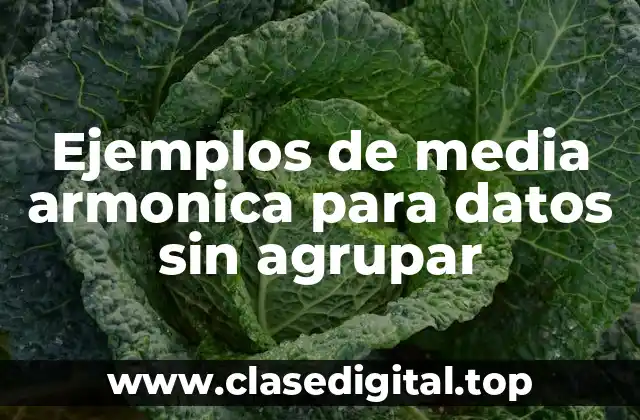 Ejemplos de media armonica para datos sin agrupar