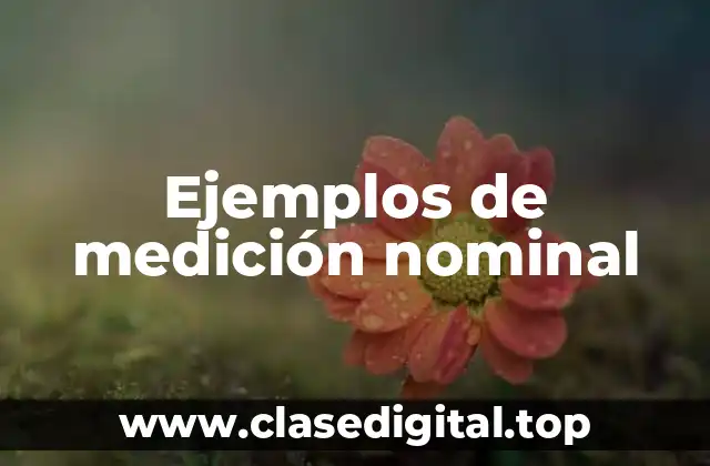 Ejemplos de medición nominal