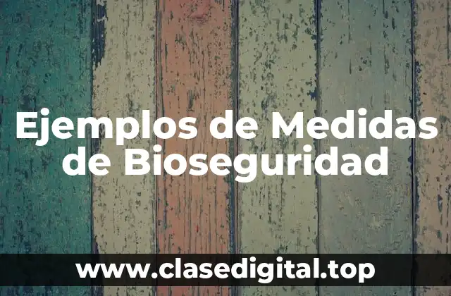 Ejemplos de Medidas de Bioseguridad
