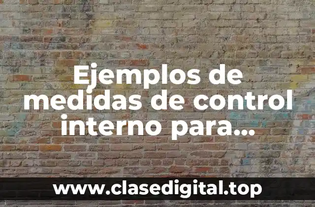 Ejemplos de medidas de control interno para instrumentos financieros
