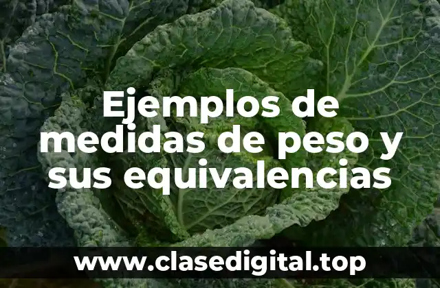Ejemplos de medidas de peso y sus equivalencias