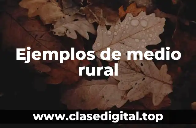 Ejemplos de medio rural