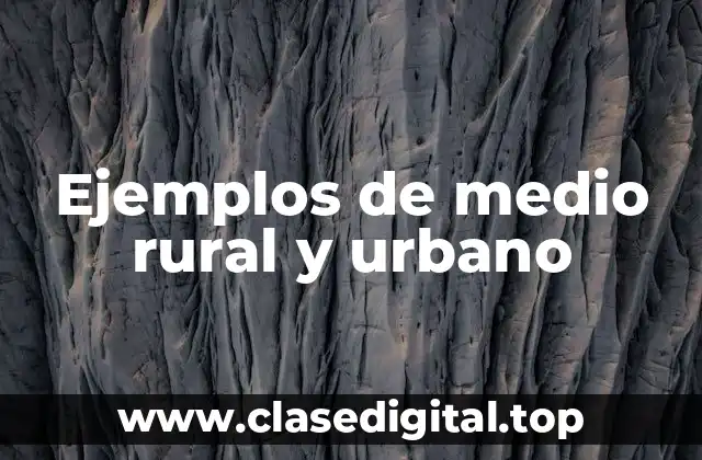 Ejemplos de medio rural y urbano