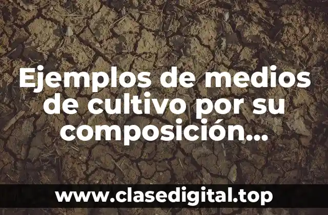 Ejemplos de medios de cultivo por su composición química