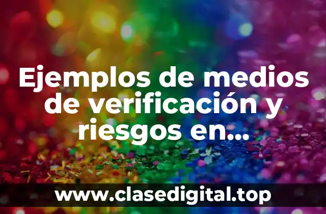 Ejemplos de medios de verificación y riesgos en educación