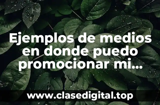 Ejemplos de medios en donde puedo promocionar mi negocio