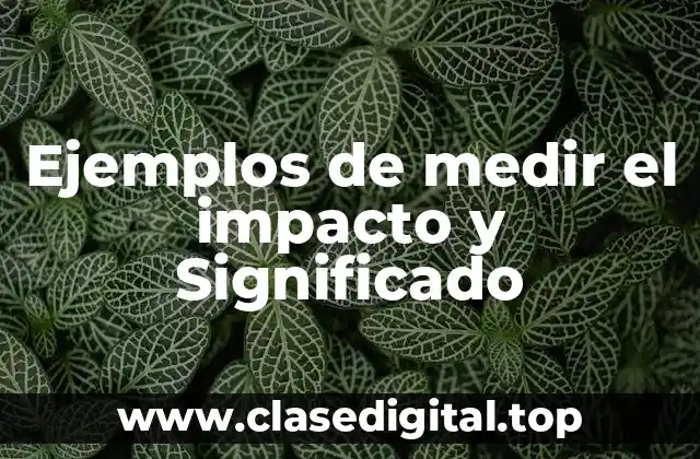 Ejemplos de medir el impacto y Significado