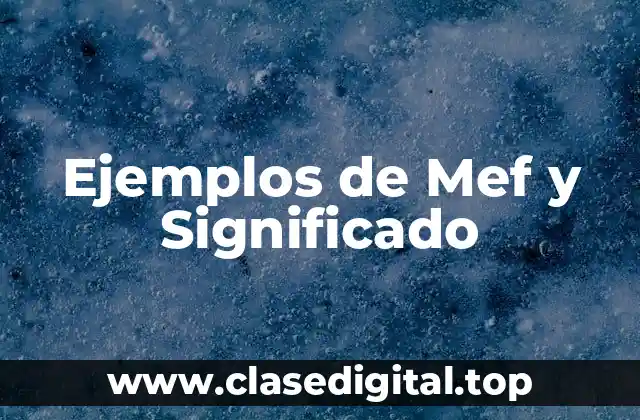 Ejemplos de Mef y Significado