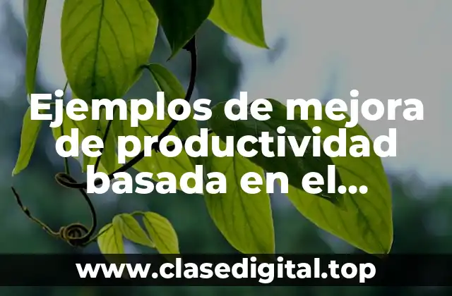 Ejemplos de mejora de productividad basada en el producto