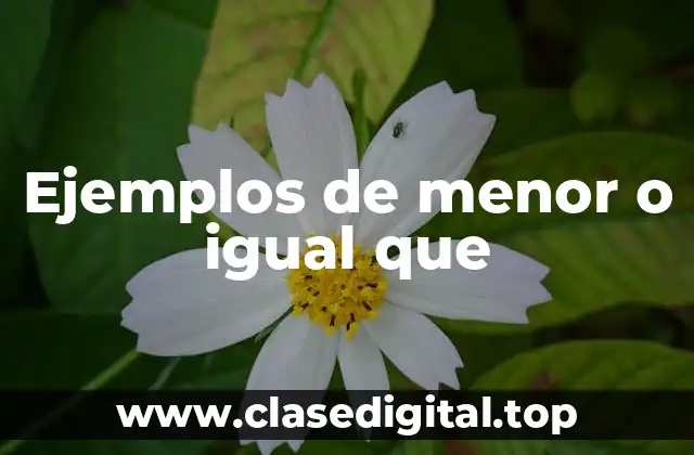 Ejemplos de menor o igual que