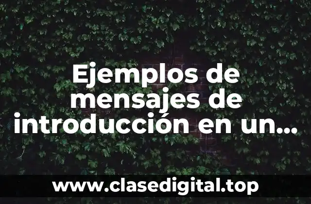 Ejemplos de mensajes de introducción en un manual de organización