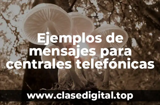 Ejemplos de mensajes para centrales telefónicas