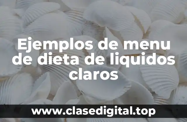 Ejemplos de menu de dieta de liquidos claros
