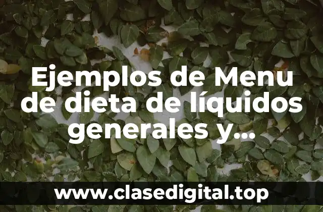 Ejemplos de menu de dieta de líquidos generales