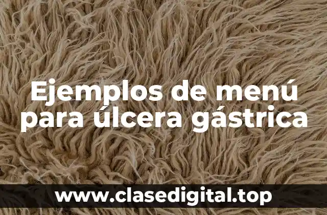 Ejemplos de menú para úlcera gástrica