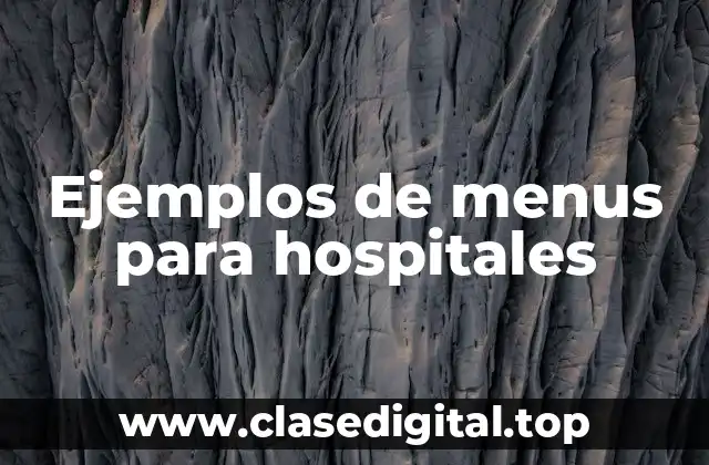 Ejemplos de menus para hospitales