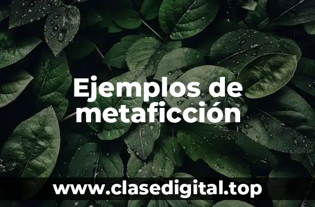 Ejemplos de metaficción