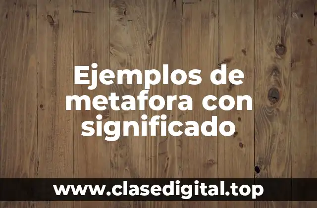 Ejemplos de metafora con significado
