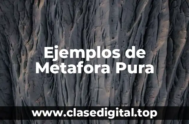 Ejemplos de Metafora Pura