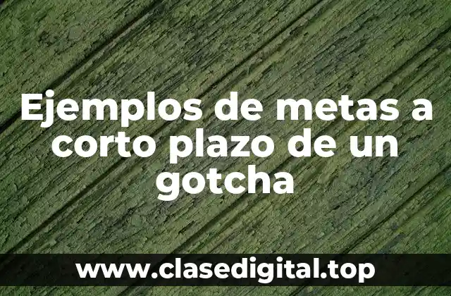 Ejemplos de metas a corto plazo de un gotcha