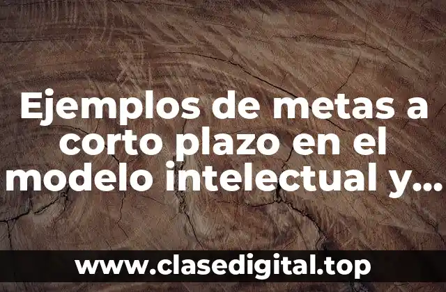 Ejemplos de metas a corto plazo en el modelo intelectual y Significado