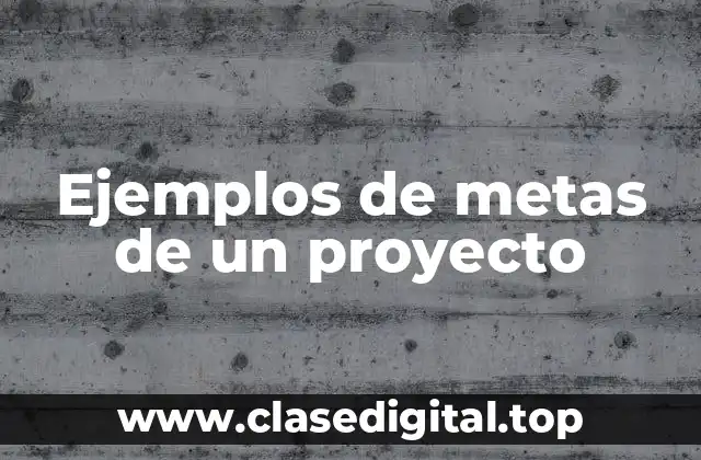 Ejemplos de metas de un proyecto