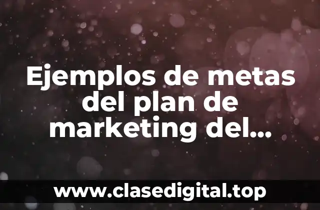 Ejemplos de metas del plan de marketing del cliente