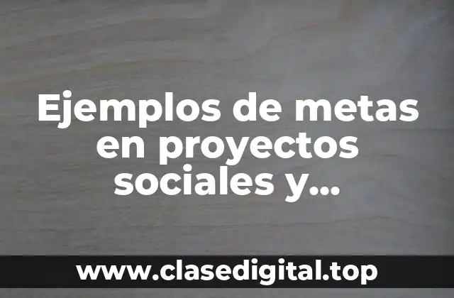 Ejemplos de metas en proyectos sociales y Significado