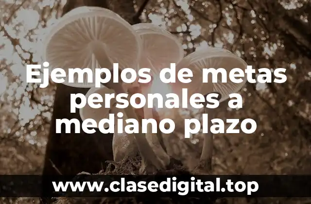 Ejemplos de metas personales a mediano plazo