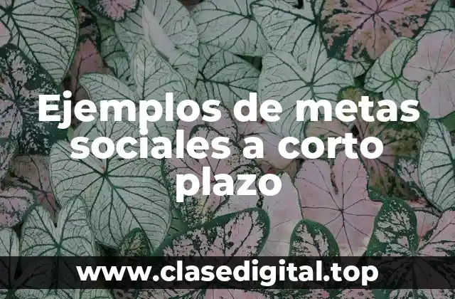Ejemplos de metas sociales a corto plazo