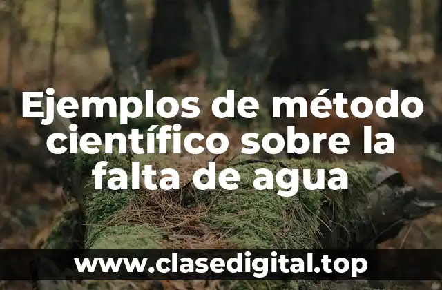 Ejemplos de método científico sobre la falta de agua