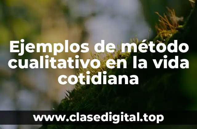 Ejemplos de método cualitativo