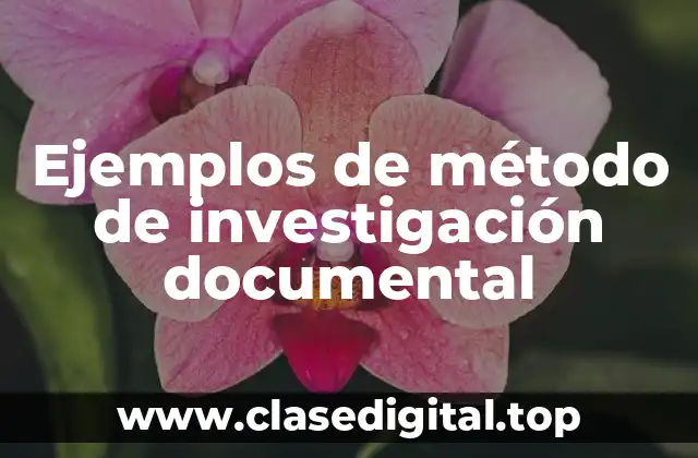 Ejemplos de método de investigación documental