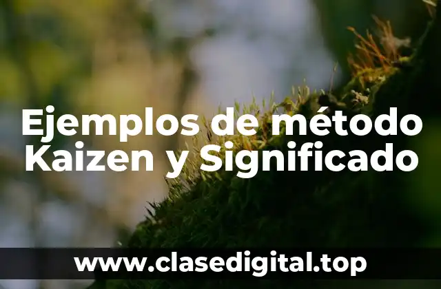 Ejemplos de método Kaizen y Significado