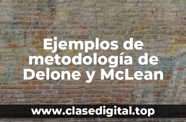 Ejemplos de metodología de Delone y McLean