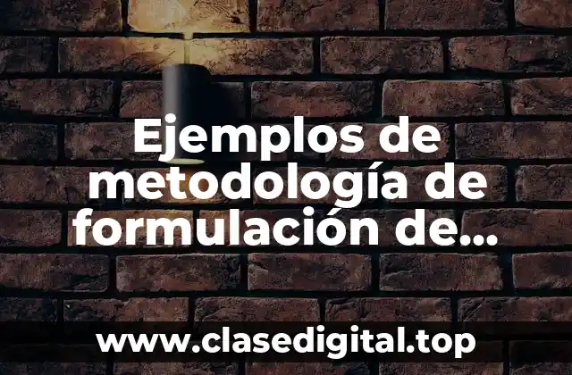 Ejemplos de metodología de formulación de proyectos