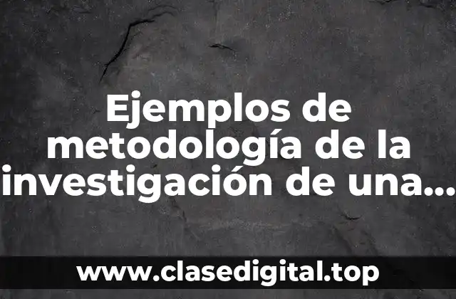Ejemplos de metodología de la investigación de una empresa