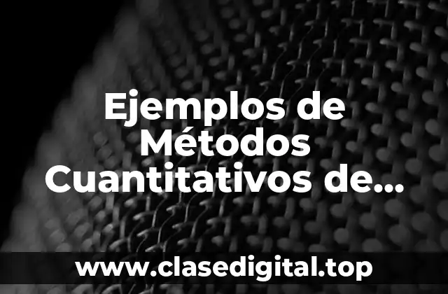 Ejemplos de Métodos Cuantitativos de Pronósticos y Significado