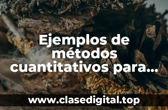 Ejemplos de métodos cuantitativos para los negocios