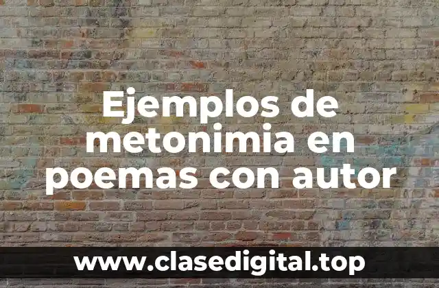 Ejemplos de metonimia en poemas con autor