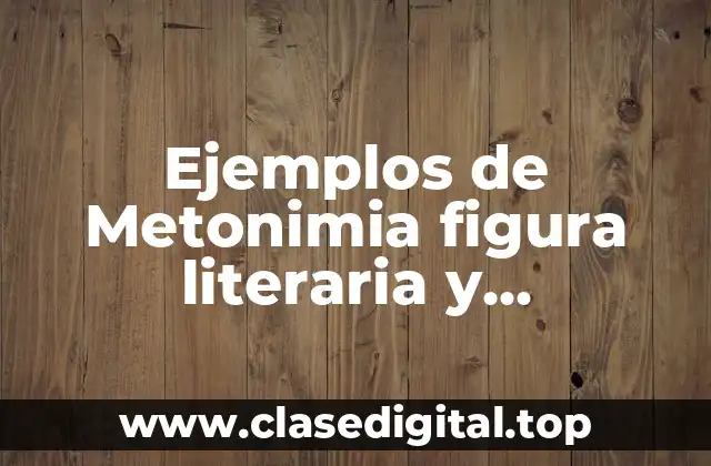 Ejemplos de Metonimia figura literaria y Significado