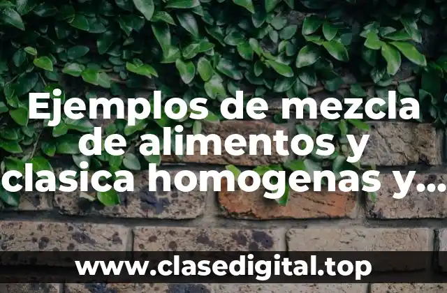 Ejemplos de mezcla de alimentos y clasica homogenas y eterogenias