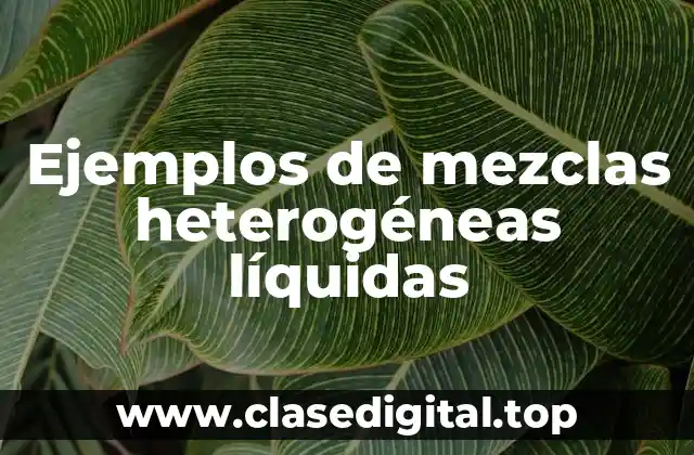Ejemplos de mezclas heterogéneas líquidas