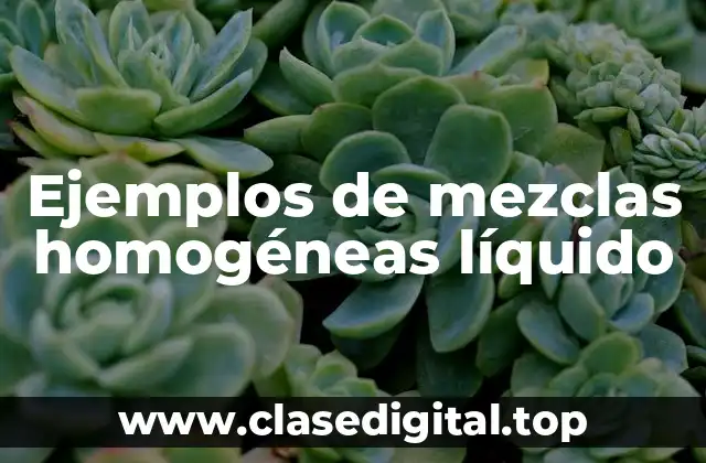 Ejemplos de mezclas homogéneas líquido