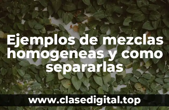 Ejemplos de mezclas homogeneas y como separarlas