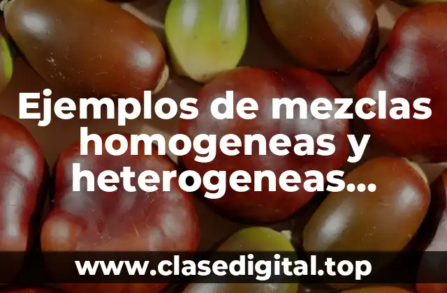 Ejemplos de mezclas homogéneas y heterogéneas química