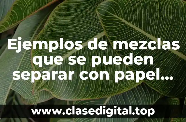 Ejemplos de mezclas que se pueden separar con papel filtro