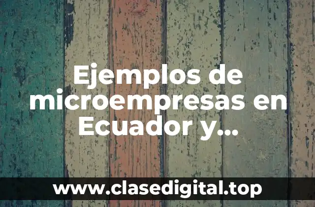 Ejemplos de microempresas en Ecuador y Significado