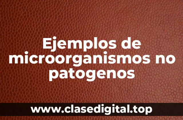 Ejemplos de microorganismos no patogenos